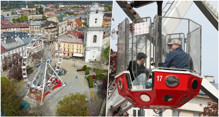 Koło widokowe w Przemyślu już się kręci. Zobacz zdjęcia i wideo z lotu ptaka! 