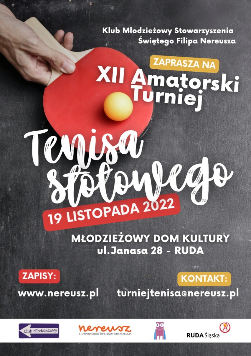 Stowarzyszenie Nereusz zaprasza na Międzypokoleniowy Turniej Tenisa Stołowego w Rudzie Śląskiej