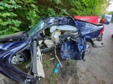 Gm. Cewice. Tragiczny wypadek samochodowy na DW212. Zginął młody mężczyzna