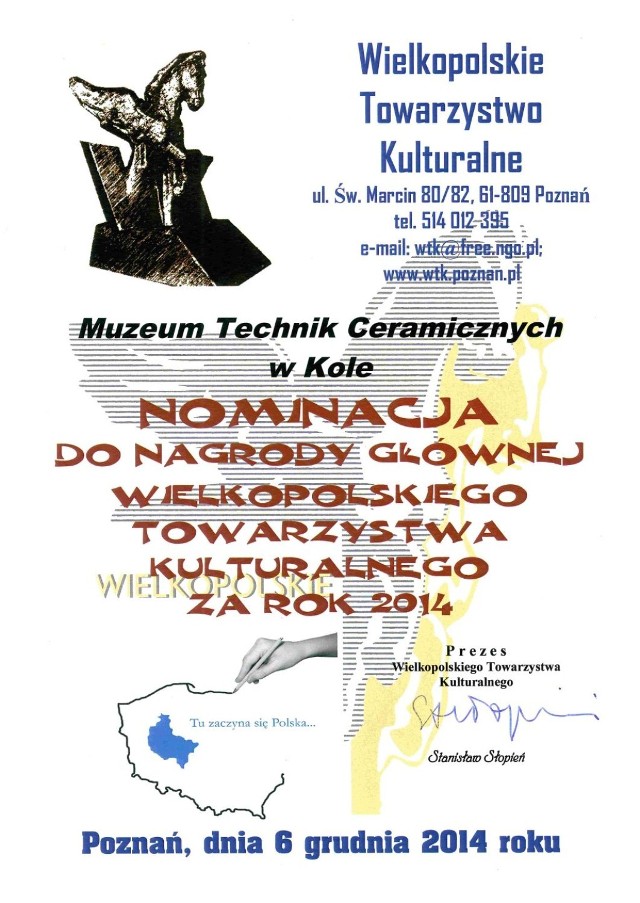 Muzeum Technik Ceramicznych w Kole z nominacją do nagrody głównej WTK