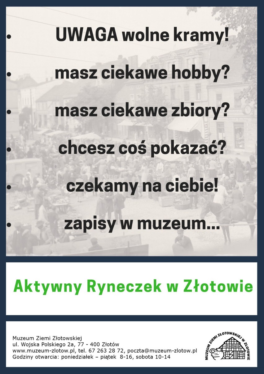 Aktywny Ryneczek - akcja Muzeum Ziemi Złotowskiej na Pl. Paderewskiego