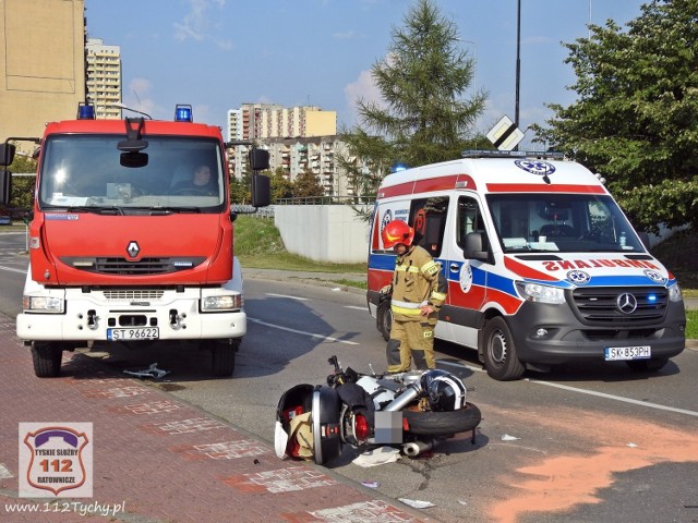 Wypadek golfa z motocyklistą