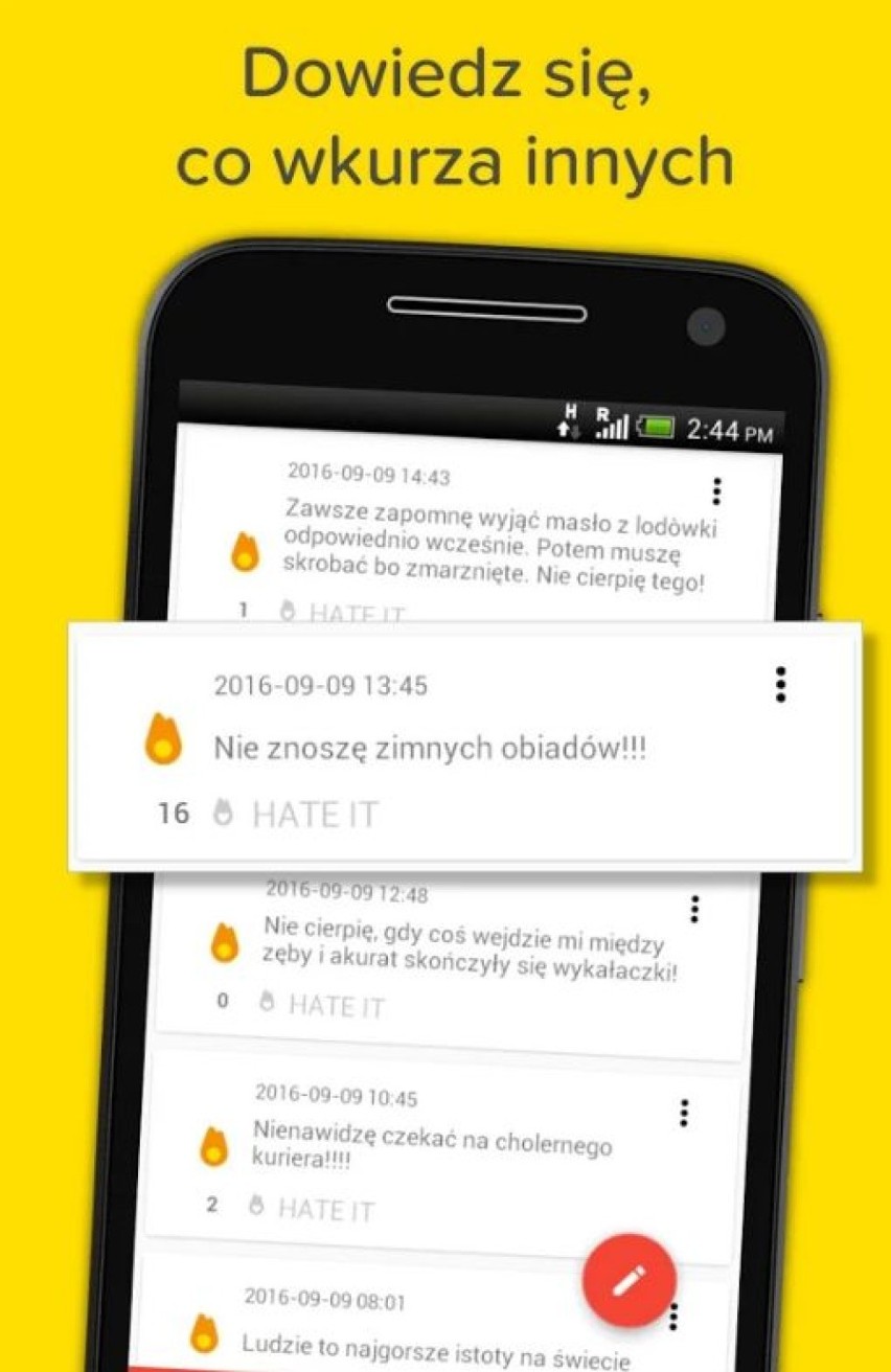 Screen aplikacji Haterick dostępnej w sklepie Google Play