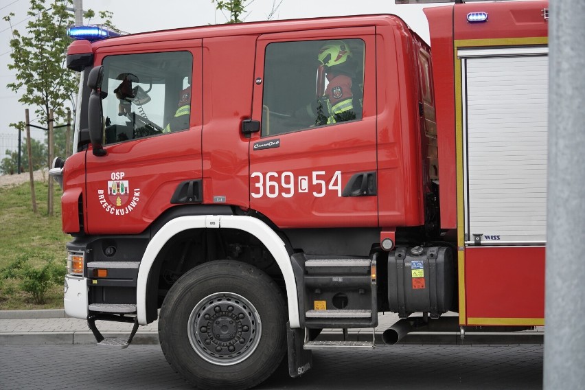 Ćwiczenia straży pożarnej w Brześciu Kujawskim