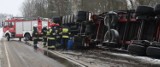 Wypadek samochodu ciężarowego na trasie Olecko-Ełk [ZDJĘCIA]