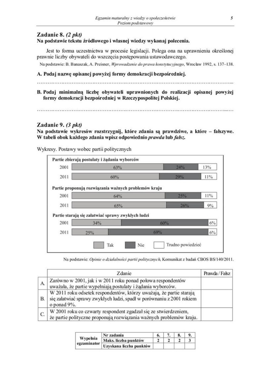 MATURA 2014 WOS: ODPOWIEDZI, ARKUSZE [poziom podstawowy,...