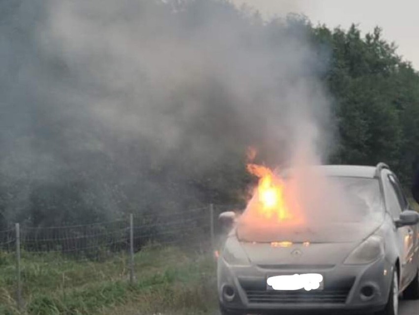 Kraków. Pożar samochodu na autostradzie A4. Duże utrudnienia