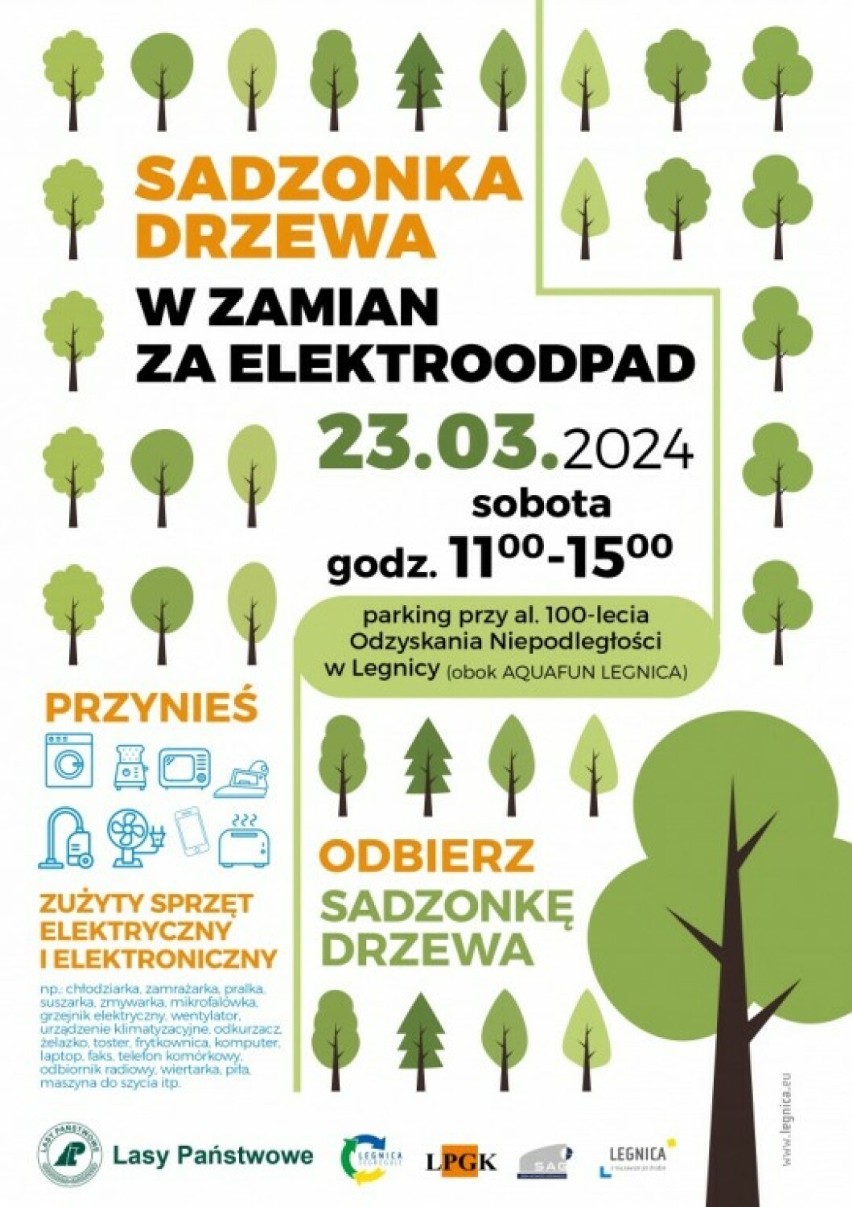 Wymień zużyty sprzęt elektroniczny na sadzonkę drzewa. Ekologiczna akcja ponownie w Legnicy