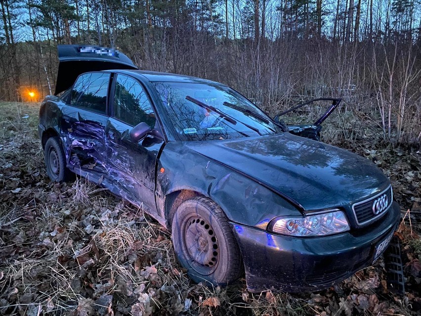 Rybki (gm. Nowa Wieś L.). Wypadek z udziałem czterech samochodów. Jedna osoba w szpitalu