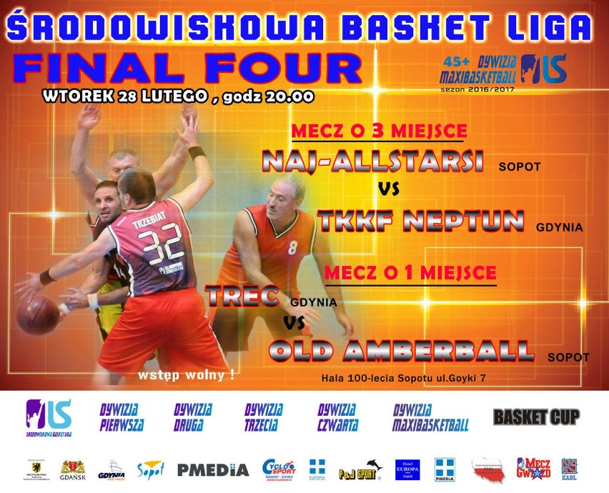 Plakat finałowych zmagań Maxibasketball 45+