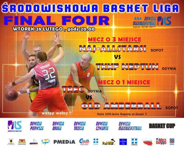 Plakat finałowych zmagań Maxibasketball 45+