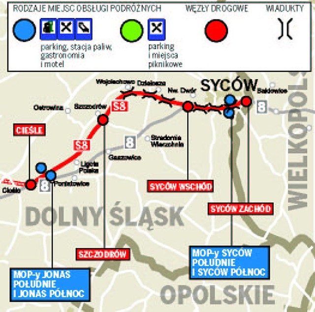 Przebieg budowanej drogi ekspresowej S-8 na terenie gminy Syców