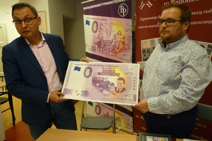 Banknot pamiątkowy upamiętniający Janusza Kamińskiego i Muzeum Drukarstwa w Radomsku [ZDJĘCIA]