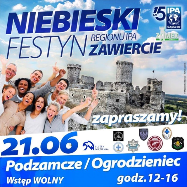 W sobotę, 21 czerwca na Zamku Ogrodzienieckim w Podzamczu odbędzie się „Niebieski Festyn Regionu IPA Zawiercie 2014”. 

W programie m.in. pokazy policji i wojska oraz atrakcje i konkursy dla dzieci. 

Wstęp jest wolny. Początek o godz. 12, a impreza potrwa do godz. 16.