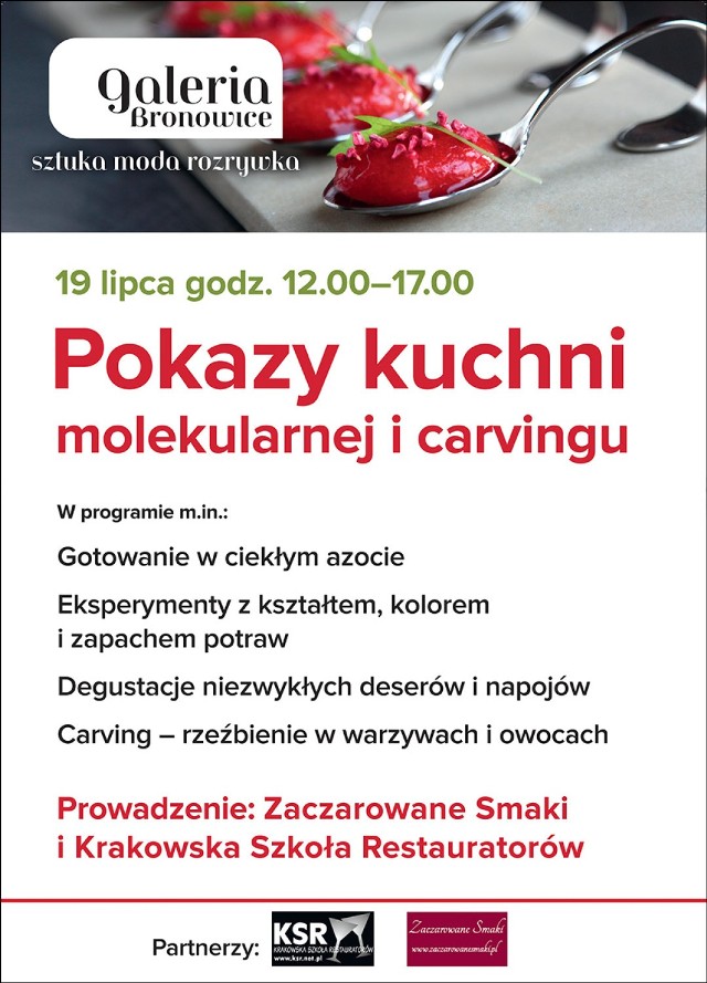 Pokazy kuchni molekularnej w Galerii Bronowice