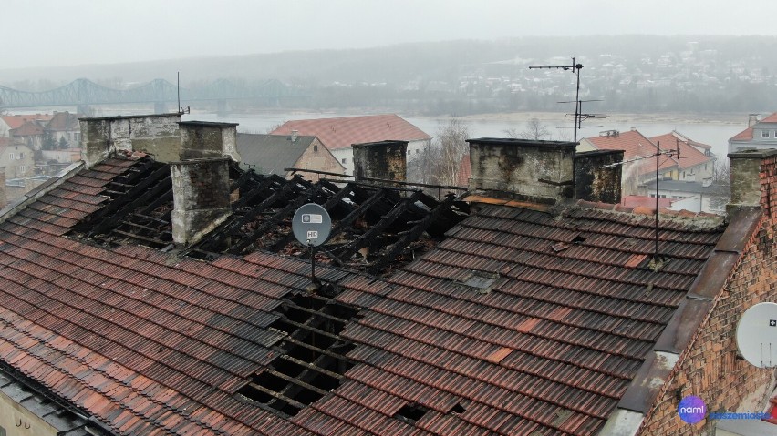 Pożar budynku na ulicy Łęgskiej we Włocławku