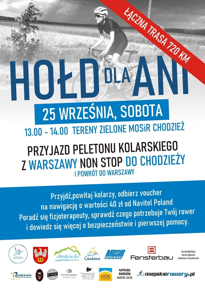 Ultramaraton kolarski  "Hołd dla Ani" rusza jutro z Warszawy. W Chodzieży, jego uczestników powitamy w sobotę, około 13.00