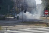 Na placu Grunwaldzkim w Szczecinie spłonął samochód