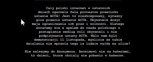 To nie Anonymous to hakerzy. Tak wyglądała strona premiera podczas ataku [zdjęcia]