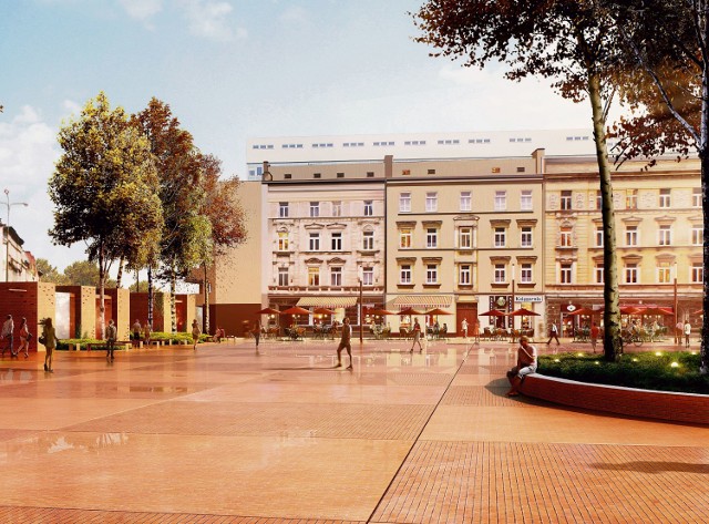 Plac miałaby wyróżniać nawierzchnia z czerwonej cegły klinkierowej. I tą koncepcją wrocławskiej pracowni Maćków urząd miasta ma się inspirować.