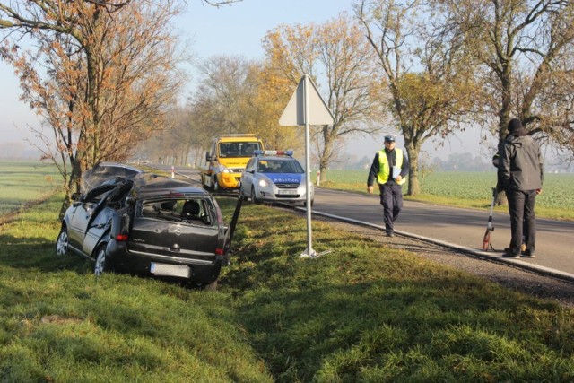 Wypadek na drodze krajowej nr 60 w Lesznie