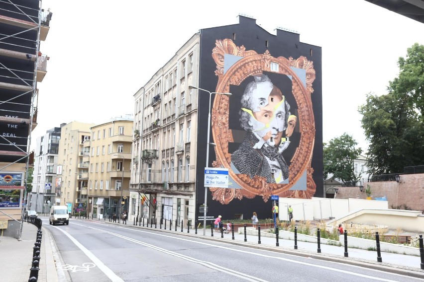 Nowy mural w Warszawie. Wizerunek Fryderyka Chopina pojawił się na ścianie czteropiętrowej kamienicy [ZDJĘCIA]