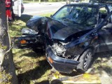 Wypadek w Zajączkowie Tczewskim: VW golf uderzył w drzewo; jedna osoba ranna [ZDJĘCIE]