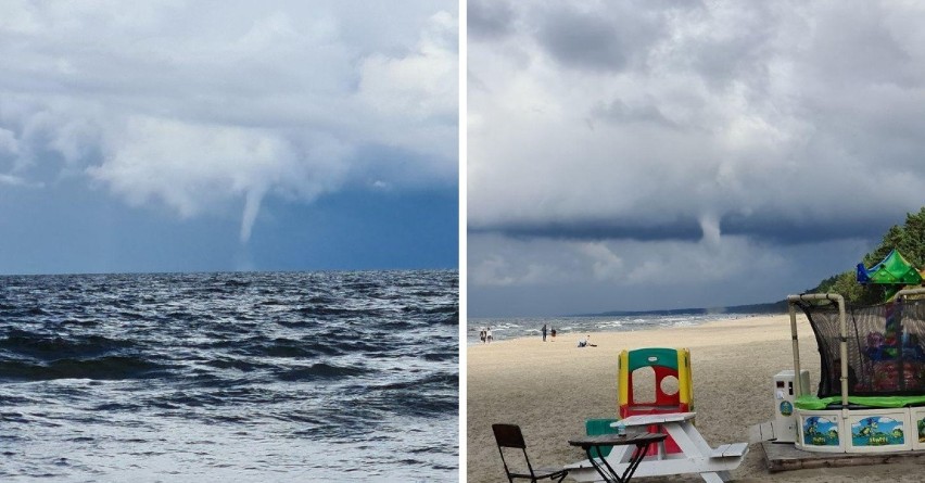 Trąba wodna nad Bałtykiem. Niesamowite zjawisko widziane z plaż w Sztutowie i Kątach Rybackich. Zobaczcie zdjęcia i wideo!