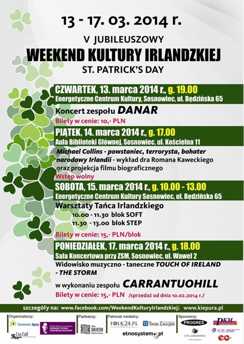Weekend Kultury Irlandzkiej w Sosnowcu odbywa się w tym roku...