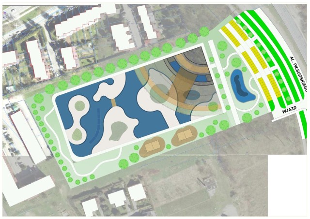 To luźna koncepcja kompleksu basenów ze strefą SPA, które mogłyby powstać na Osiedlu Gorzków w Nowym Sączu