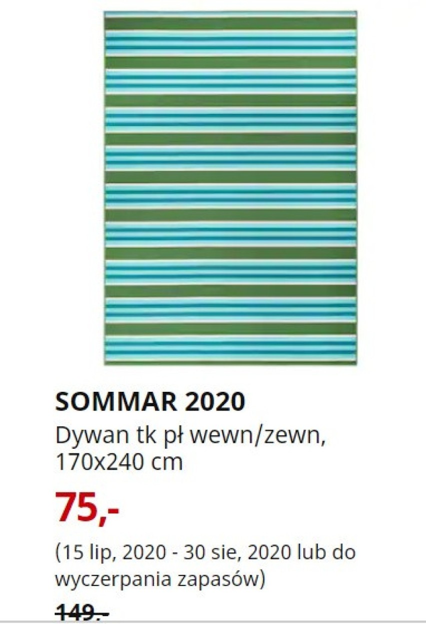 SOMMAR 2020
Dywan tk pł wewn/zewn, w paski, zielony/biały,...