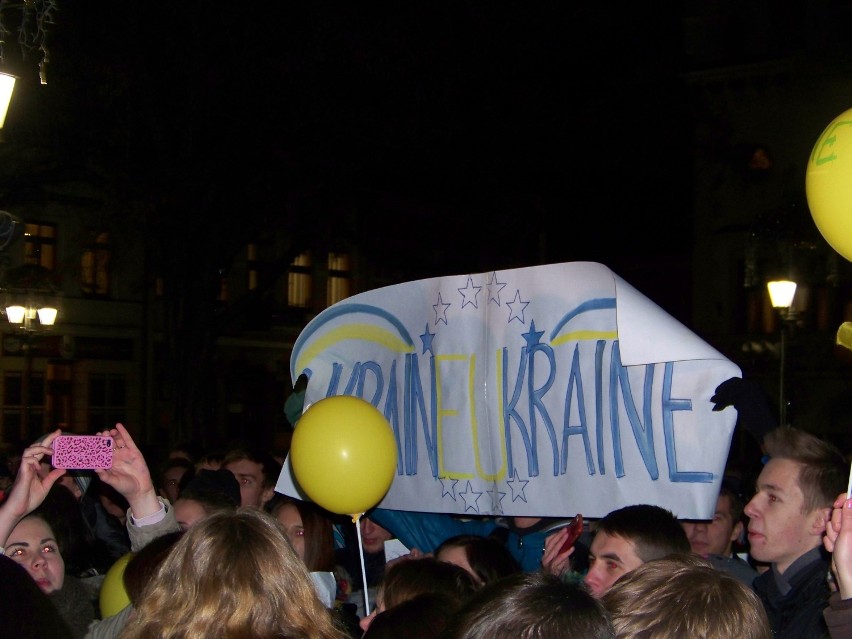 Demonstracja ukraińskich studentów w Rzeszowie[FILM,ZDJĘCIA]