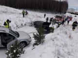 Wypadek w Borku - na gminnej drodze zderzyły się dwa passaty ZDJĘCIA