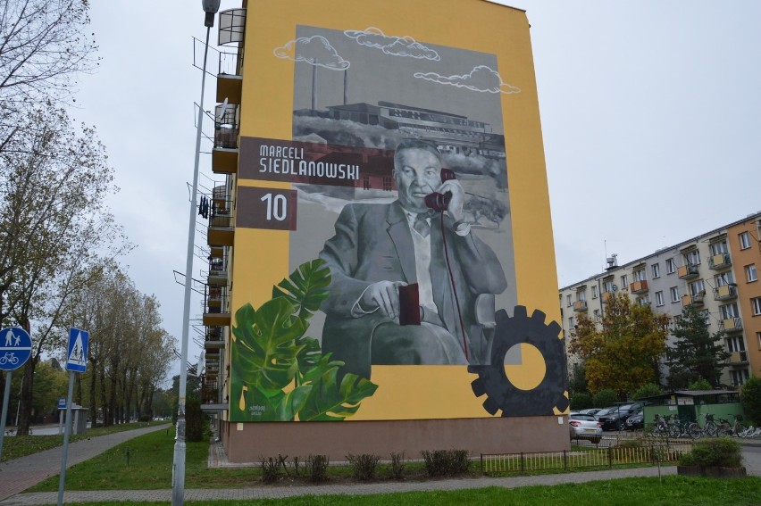 Projekt muralu Marcelego Siedlanowskiego - budowniczego...
