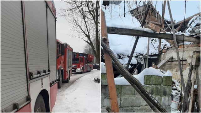 Dach domu, w którym mieszkał około 60-letni mężczyzna, zawalił się pod naporem śniegu.