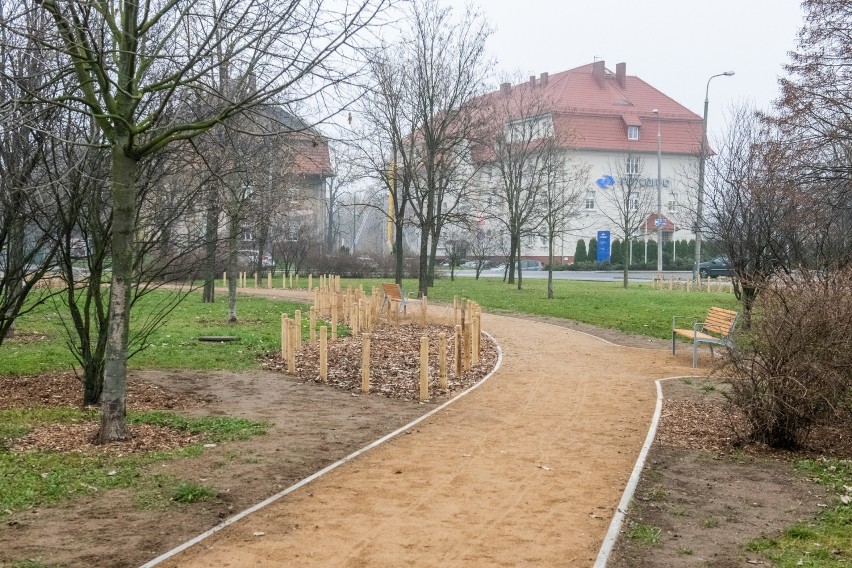 Park kieszonkowy na Łazarzu. Zobacz, jak wygląda zieleniec przy Kolejowej [ZDJĘCIA]