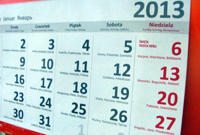 2013 rok będzie obfitował w długie weekendy.