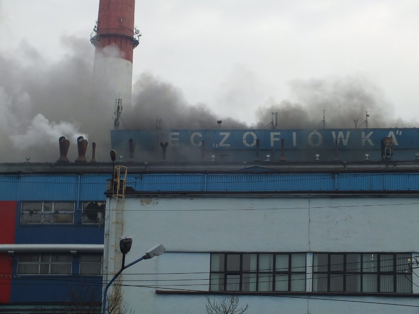 Pożar w EC Zofiówka obok kopalni