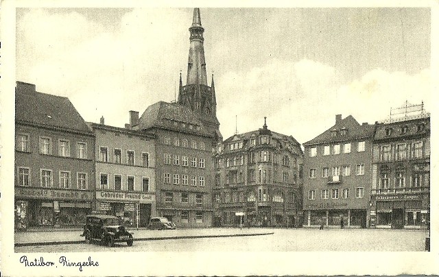 Rynek w Raciborzu przed II wojną światową.