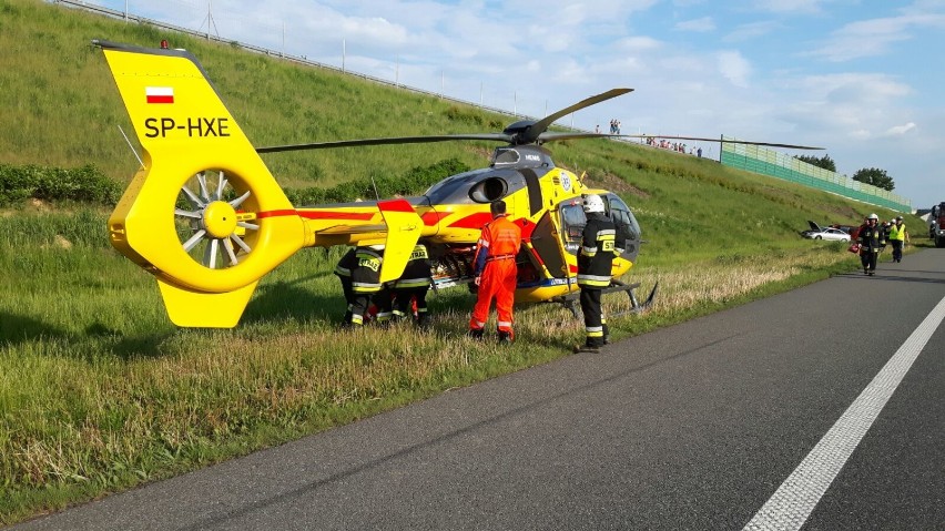 Wypadek na A1 w pobliżu Grudziądza. Trzy osoby w szpitalu [zdjęcia]