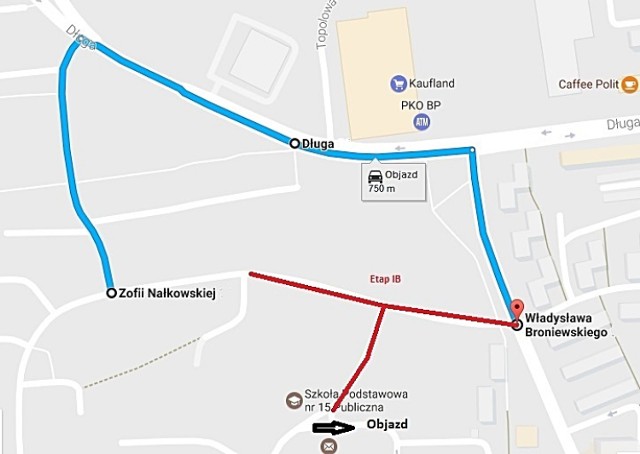 Wytyczona trasa objazdu w związku z przebudową ulic Nałkowskiej i Hirszfelda na wałbrzyskiej Piaskowej Górze
