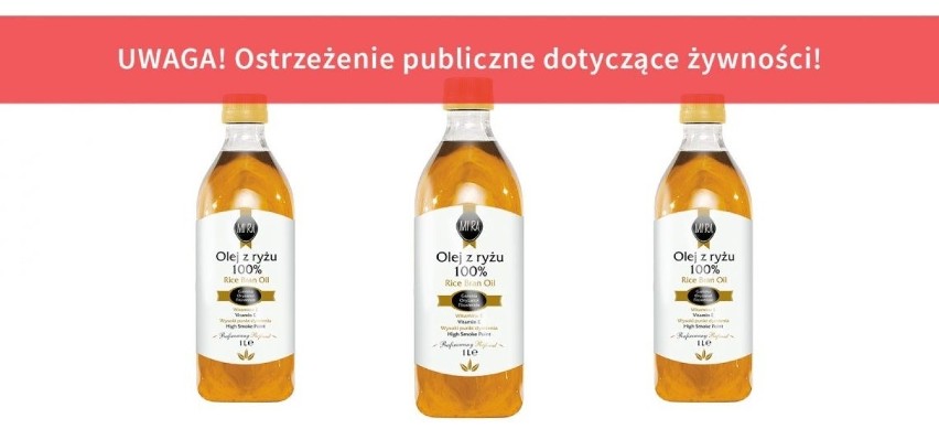 Wycofanie produktu pn. MI’RA Olej z ryżu, numer partii...