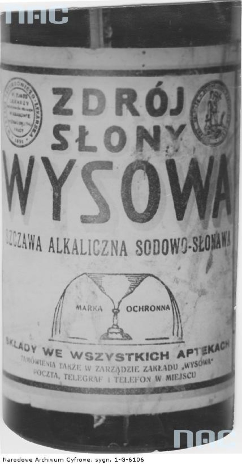 Reklama wody alkalicznej sodowo-słonawej Wysowa.