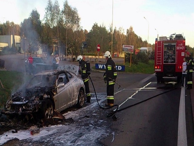Pożar samochodu osobowego w Ludwinie