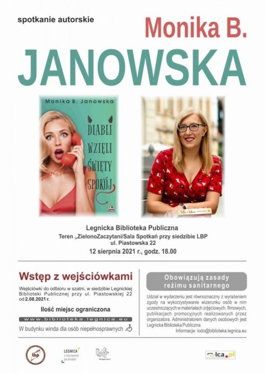 Spotkanie z legnicką pisarką Moniką B. Janowską i promocja jej najnowszej książki „Diabli wzięli święty spokój”