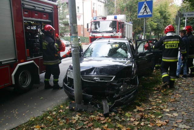 Wypadek na ulicy Rataja w Legnicy