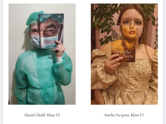 Książki nie jedną mają stronę. Pokazali to uczniowie szkoły w Masłowie w konkursie pod hasłem "Sleeveface-ubierz się w książkę"