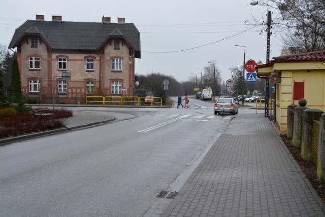 Skrzyżowanie ulic Kościuszki, Popiełuszki i Odrodzenia na DW 241 w Sępólnie Krajeńskim
