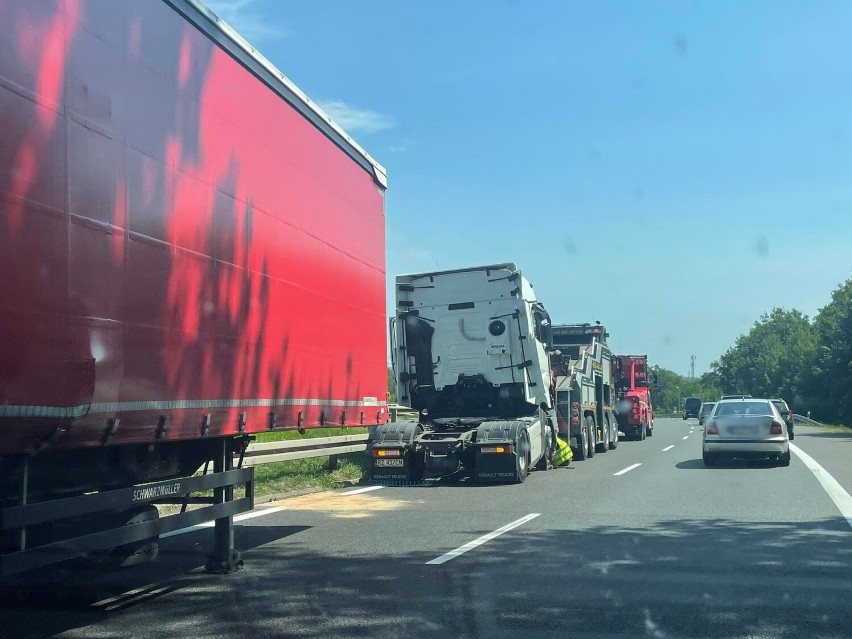Wielokilometrowy zator na autostradzie pod Szczecinem. Doszło do kolizji ciężarówek [ZDJĘCIA]