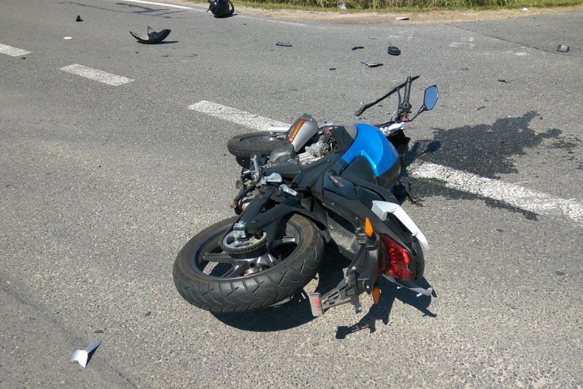 Wypadek motocyklisty w Kleszczowej